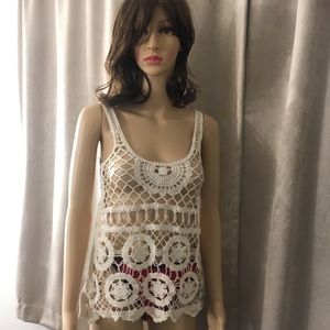 Macrame Bikini Cover Up Top Small